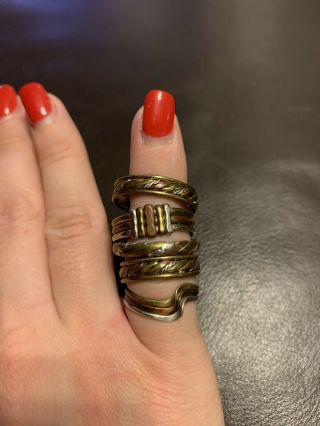 Handmade Vintage Arts And Crafts Rings Copper And Brass