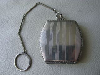 Antique Silver T Watch Fob Bar Chain Finger Ring Purse Dance Compact Hfb Co Nge