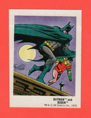 1978 Batman And Robin Dc Hero Stickers Food Issue No Logo Rare
