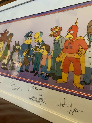 Rare Simpsons Tv Show Animation Cel Signed By Matt Groening,  Cast Psa/dna Cert