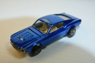 1968 100 Hot Wheels Redline Blue Custom Mustang