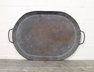 Antique John Pearson Newlyn Hammered Arts & Crafts Copper Twin Handled Tray.
