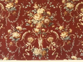 19th C.  French Printed Cotton Floral Fabric (2556)