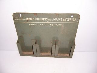 Vintage 50s 60s Amoco American Oil Co Map Rack Display w/ Maps Advertising Sign 2