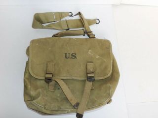 Ww2 Us Army Nurse M - 1936 Waterproof Khaki Od - 3 1942 Musette Bag W/ 1942 Strap