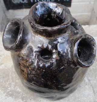 Vtg Glazed Ceramic Stoneware Vessel Vase Sculptural Mid Century Modern Retro