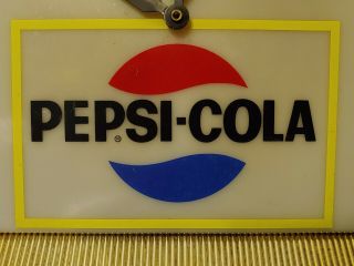 ANTIQUE 1960s PEPSI - COLA ADVERTISING CLOCK SIGN SQUARE Say Pepsi Please 3