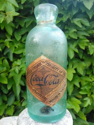 1907 Extremely Rare Dunnellon Fla Bottle Coca Cola Hutchinson Bottle Coke