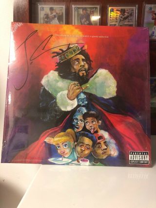 J.  Cole Kod Autographed Signed Red Colored Vinyl Lp Rare Limited Edition