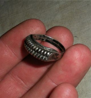 ANTIQUE c.  1950 NAVAJO STERLING SILVER RING CURLED WIRE vafo 2