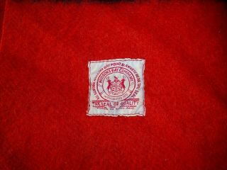 Hudson Bay Wool Blanket Vintage 4 point Scarlet Red Black Stripe Made in England 2