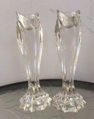 Lenox Crystal Candle Holders 7.  5 Inches Tall