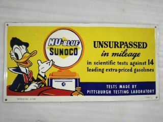 Sunoco Oil Porcelain Enamel Sign 32 X 16 Inches Single Sided Sign