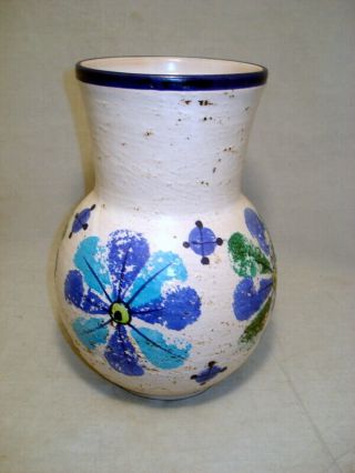 Vtg Mcm Italy Pottery Rosenthal Netter Aldo Londi Bitossi Large Daisy Vase Blue