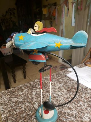 Vintage Metal Pendulum Pilot In Plane Balance Toy