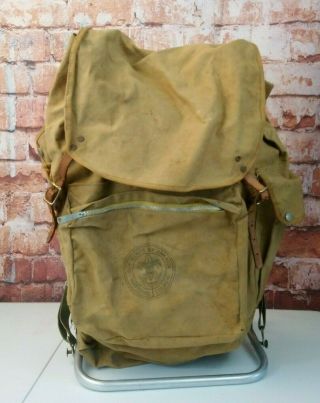 Vintage Boy Scouts Of America Bsa Hiking Canvas Frame Backpack National Council