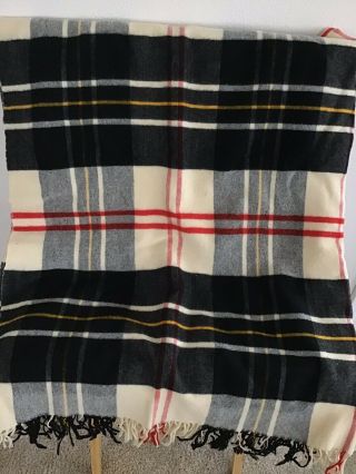 Vintage 100 Wool Plaid Scotland Throw Blanket Shawl J.  L.  Hudson