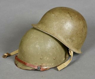 Ww2 Us Army M1 Helmet Fixed Bale Front Seam Early Firestone Liner