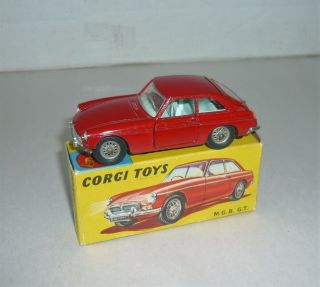 Vintage Corgi Toys 327 Mgb Gt Red W/original Box