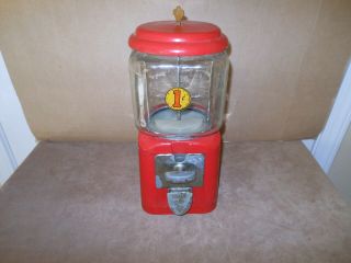 Vintage Oak Mfg.  1 Cent Bubble Gum Machine