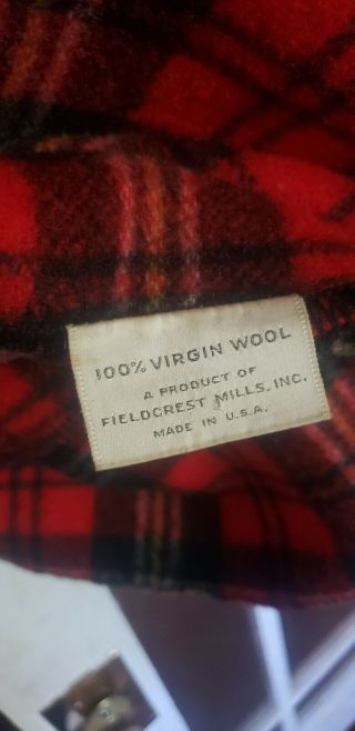 Vintage St.  Mary ' s Virgin Wool Blanket Red Plaid 84 