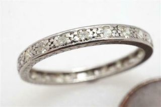 Pretty Art Deco English Platinum Diamond Eternity Ring C1930