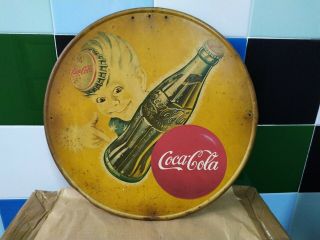 Coca Cola Tin Sign Sprite Boy France 1947 Rare 13 