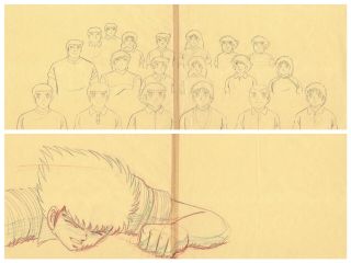 Captain Tsubasa Anime Production Cel Genga Sketch 10 - Piece Set