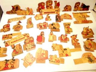 Group Of 40 Vintage Circa 1930s - 40s Walt Disney Character Advertising Cut - Outs