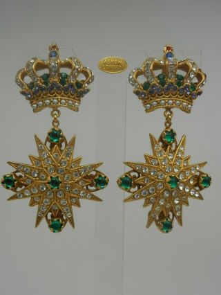 Askew London Crown And Star Drop Earrings