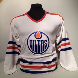 Vintage Edmonton Oilers 1980s Wayne Gretzky Era White Ccm Hockey Jersey Small