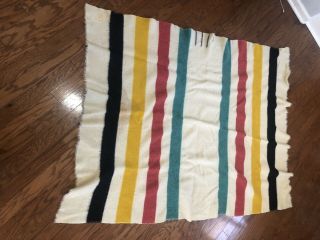 Hudson Bay 100 Wool Blanket Vintage England 3 1/2 Marks (points) “69x51”
