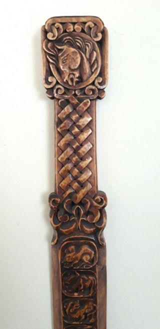Arts and Crafts Celtic Carved Wooden Wall Hanging Celtic Wall Hanging 2