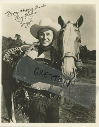 Roy Rogers & Trigger Rare Printed Signed Photo