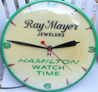 Vintage Hamilton Watch Advertising Store Light Up Pam Wall Clock Jewelers