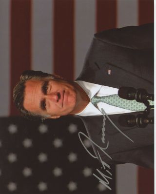 Mitt Romney Massachusetts Governor President Nominee Signed 8x10 Photo W/coa