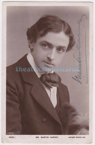Stage Actor Martin Harvey.  Signed Postcard