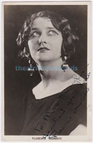 Stage.  Shakespearean Actress Florence Saunders.  Signed Postcard