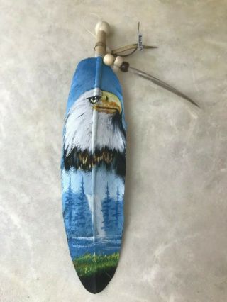Hand Painted Feather,  Arts & Crafts,  Southwest Art,  Santa Fe,  Eagle 01