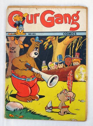 Our Gang Comics 8 Cover With Funny Funnies 1 Interior 1943 Dell Standard Nedor