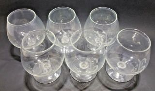 Vintage Brandy Cognac Snifter Glasses Etched Glass Monogram Set of Six 1930 ' s 2