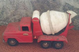 Vintage Red Tonka Cement Mixer Truck