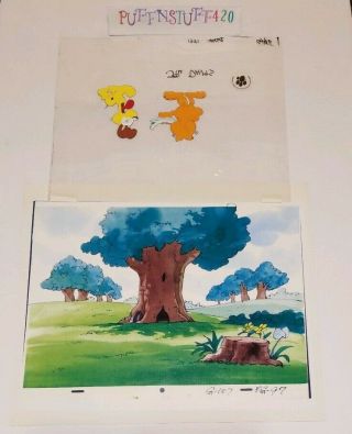 Garfield and Odie production cel ' s signed by Jim Davis w/COA 2 cel setup 2