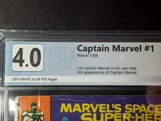 Captain Marvel 1,  PGX Graded 4.  0 July,  1968 Premier Issue 2