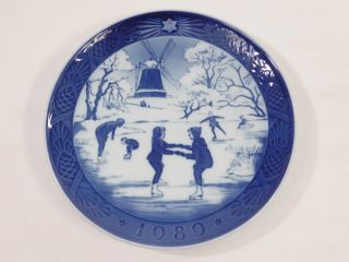 1989 " The Old Skating Pond " Royal Copenhagen,  Svend Vestergaard,  Porcelain Plate