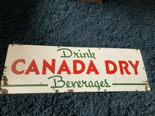 Vintage Drink Canada Dry Ginger Ale Beverages Soda Pop Porcelain Sign 1941