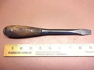 Vintage 9 1/4 " Long Perfect Handle Style Flathead Screwdriver 1/2 " Tip Rugged