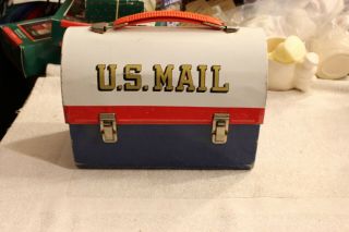 Vintage Aladdin U.  S.  Mail Lunchbox W/thermos Complete Mr Zip