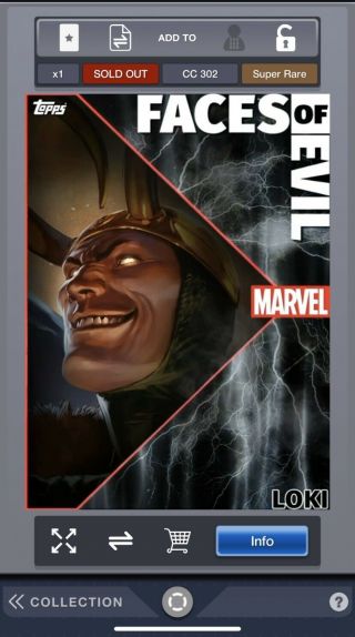Topps Marvel Collect Faces Of Evil Motion Loki Wave 3 Award