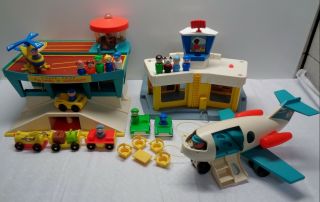 Vintage Fisher Price Little People Play Family Airport & Jetport W Accessories 2